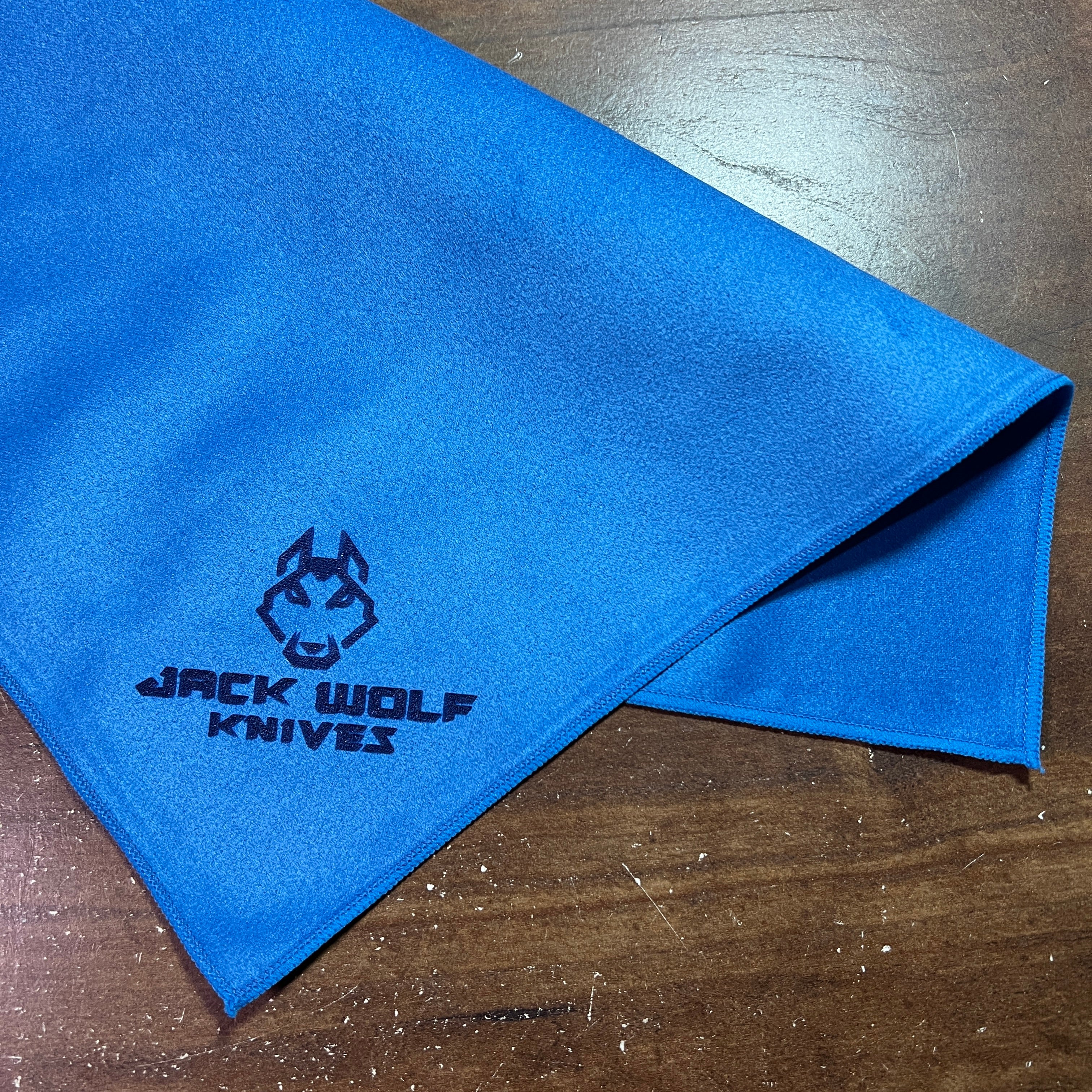 Microfiber Cloth Jack Wolf Knives Logo - Dark Blue 12 x 12