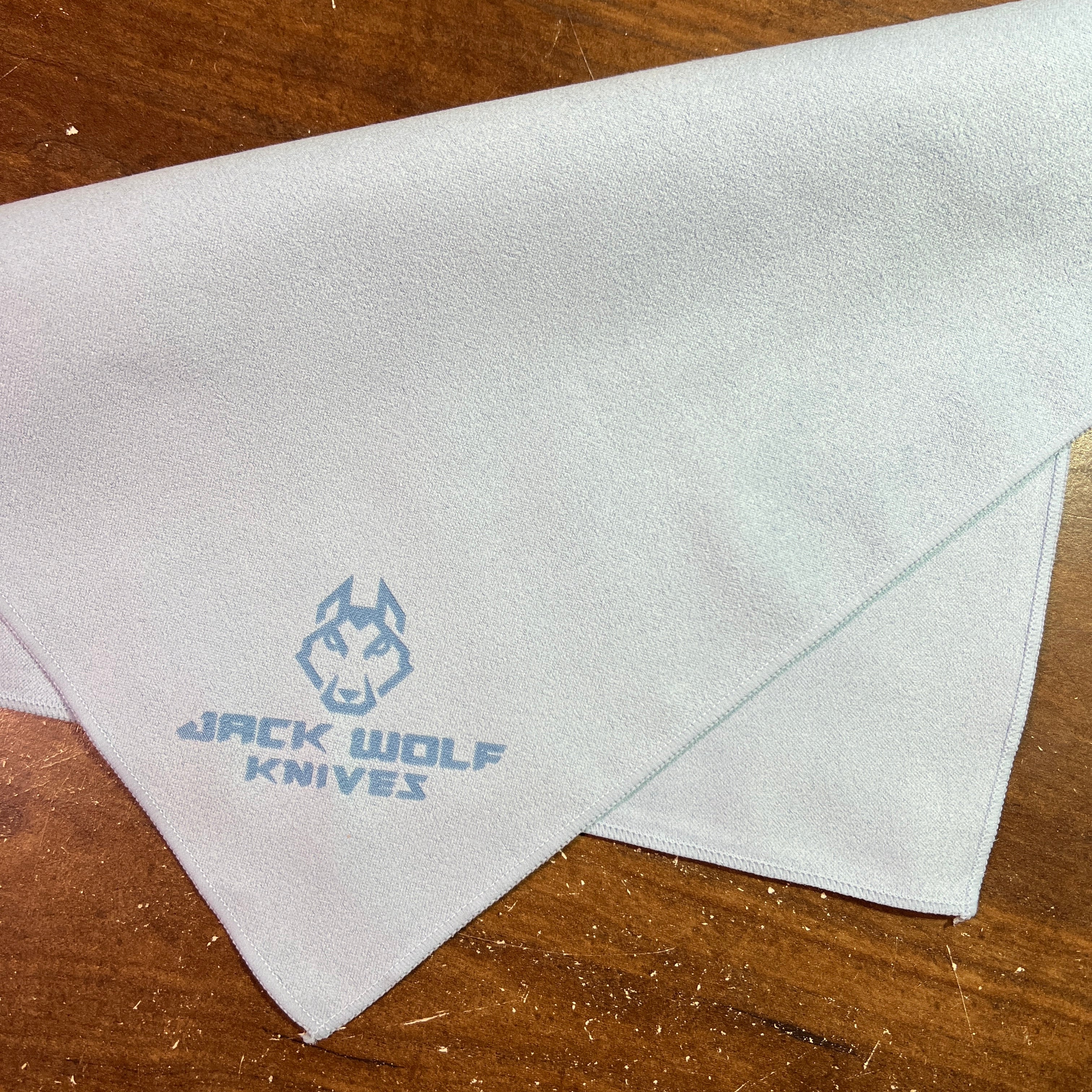 Microfiber Cloth Jack Wolf Knives Logo - Light Blue 12 x 12