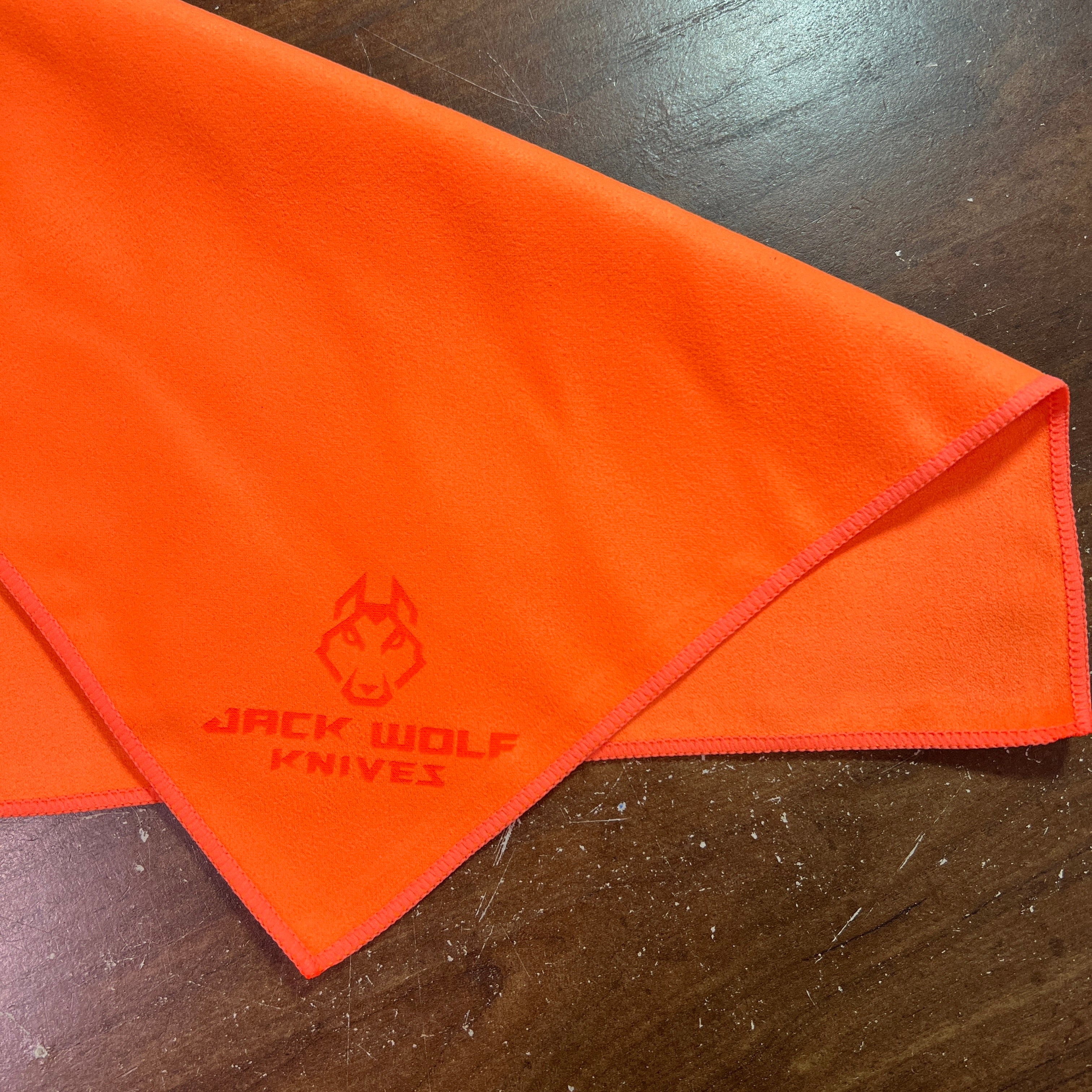Microfiber Cloth Jack Wolf Knives Logo - Orange 12 x 12