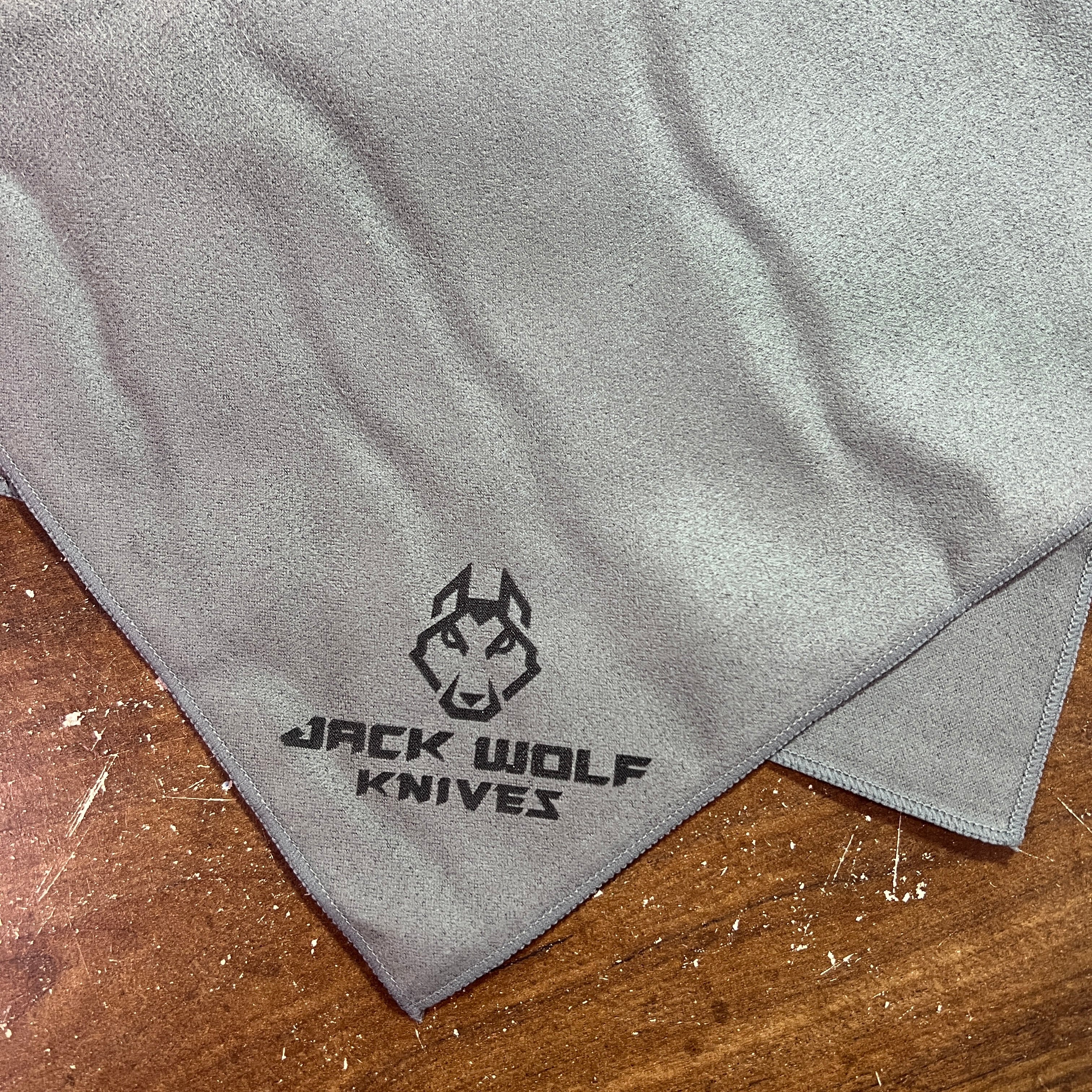 Microfiber Cloth Jack Wolf Knives Logo - Dark Gray 12 x 12