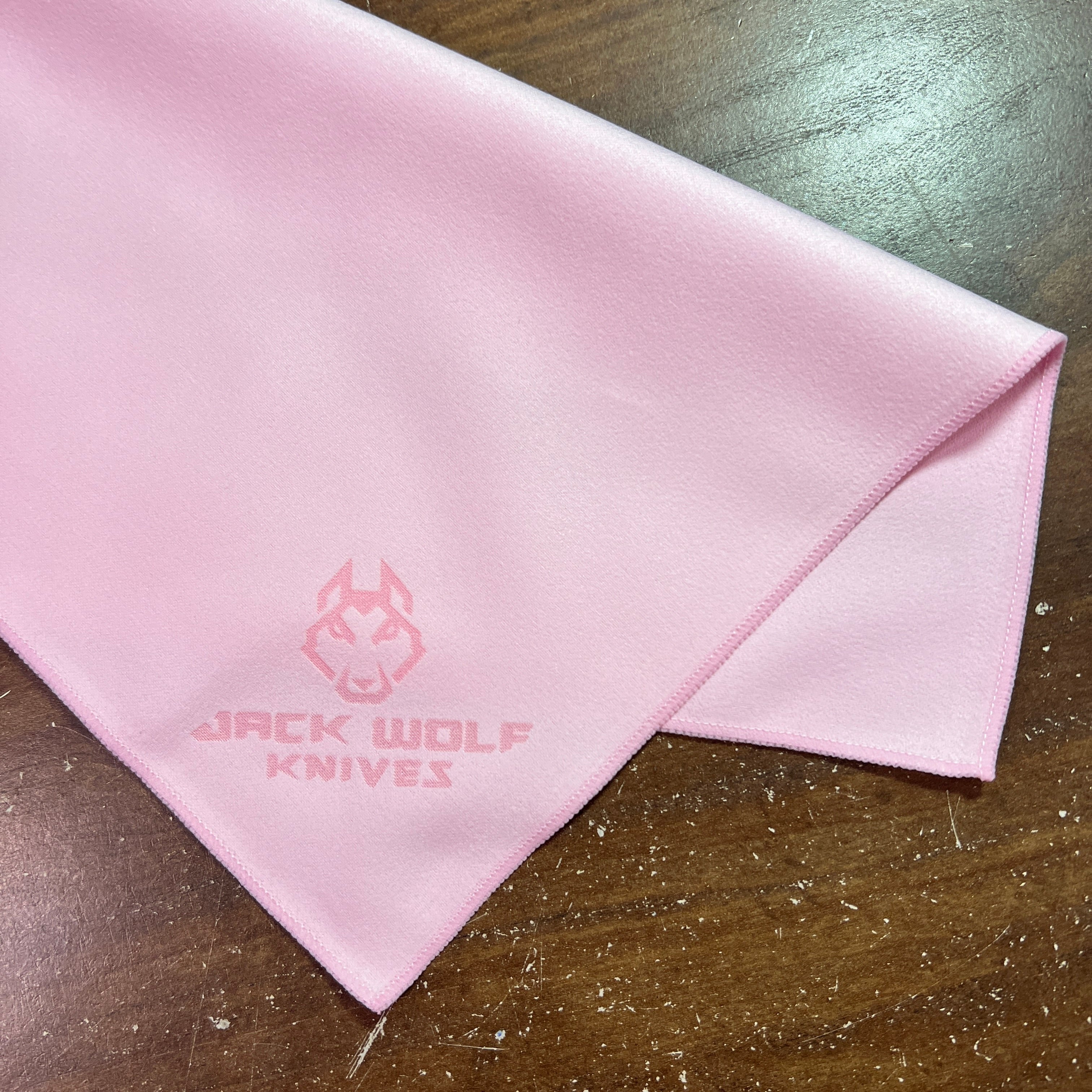 Microfiber Cloth Jack Wolf Knives Logo - Pink 12 x 12