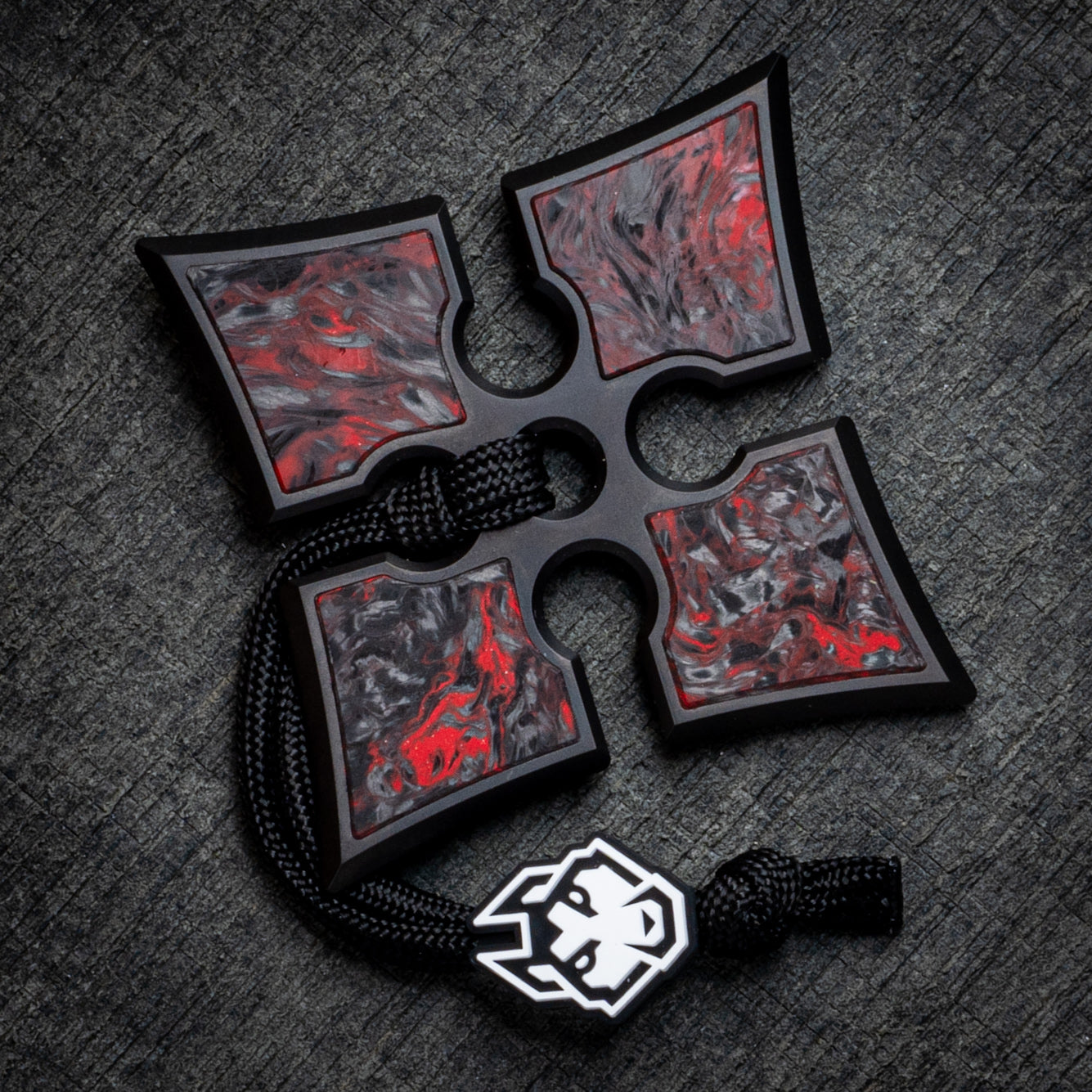 Jaxx Square - Ti DLC Inlay Fat Carbon Dark Matter Red