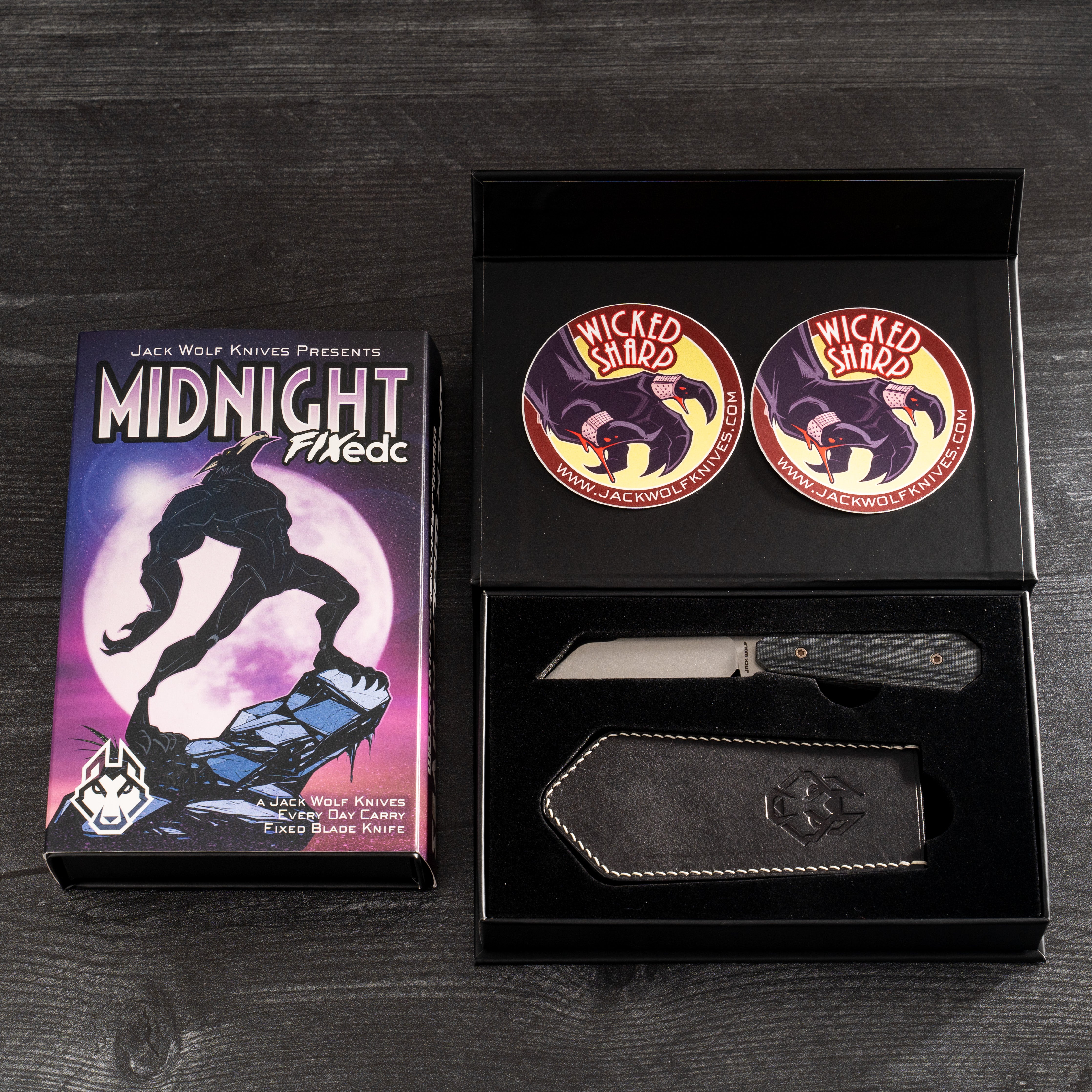 Midnight FIXedc - Black Linen Micarta Stonewash