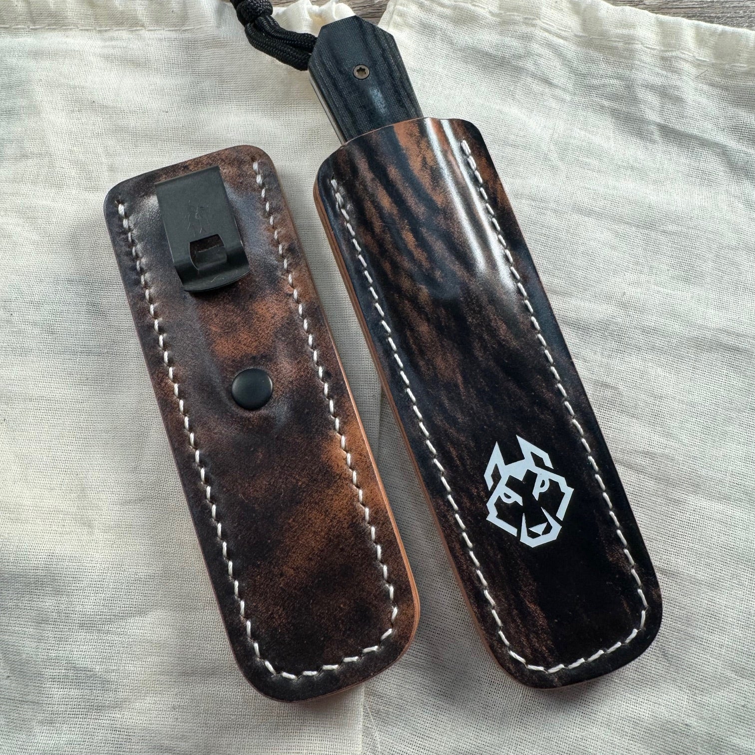 Taylor Cortes Premium Clip Slip - Marble Black Shell Cordovan White Thread