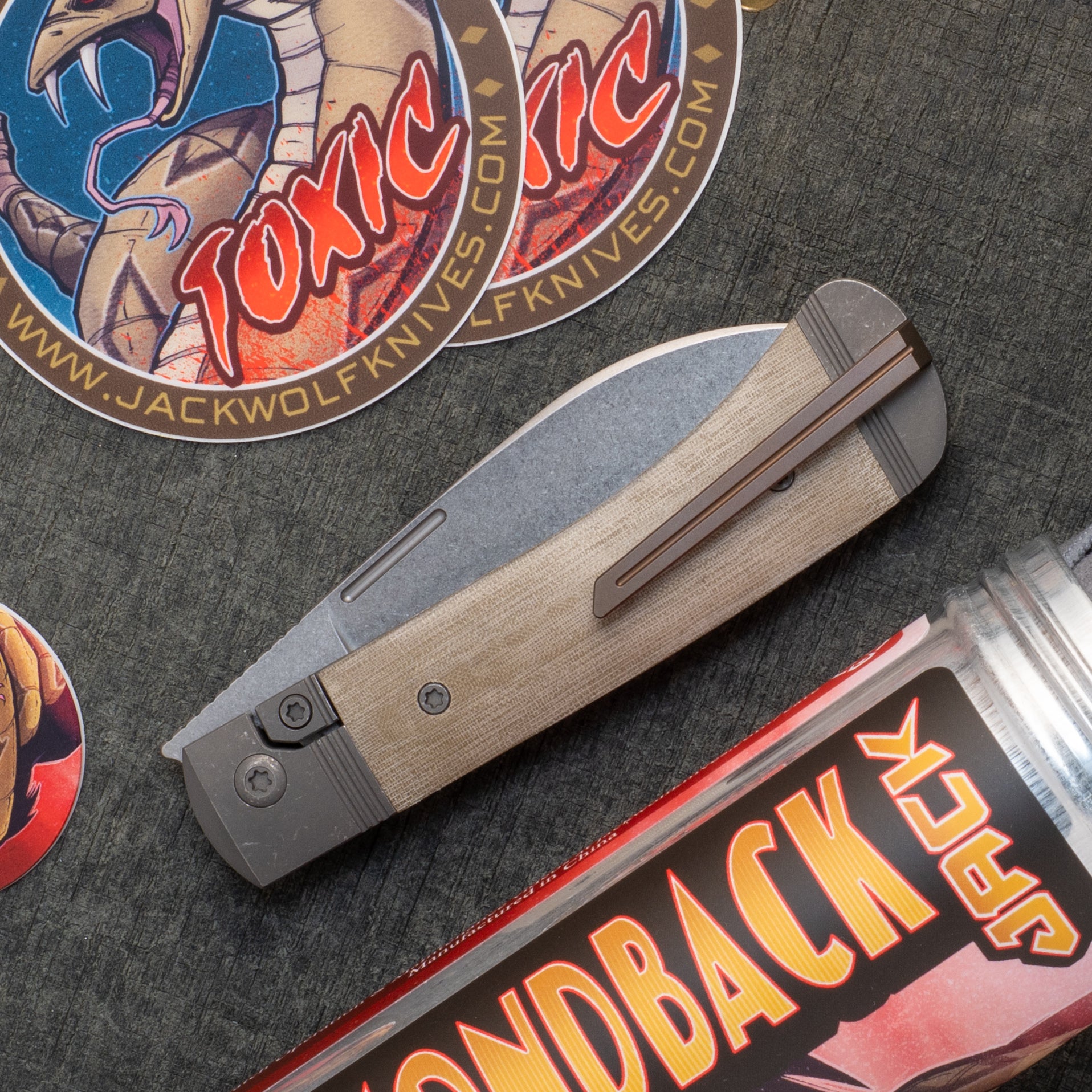 Diamondback Jack - Green Linen Micarta Stonewash