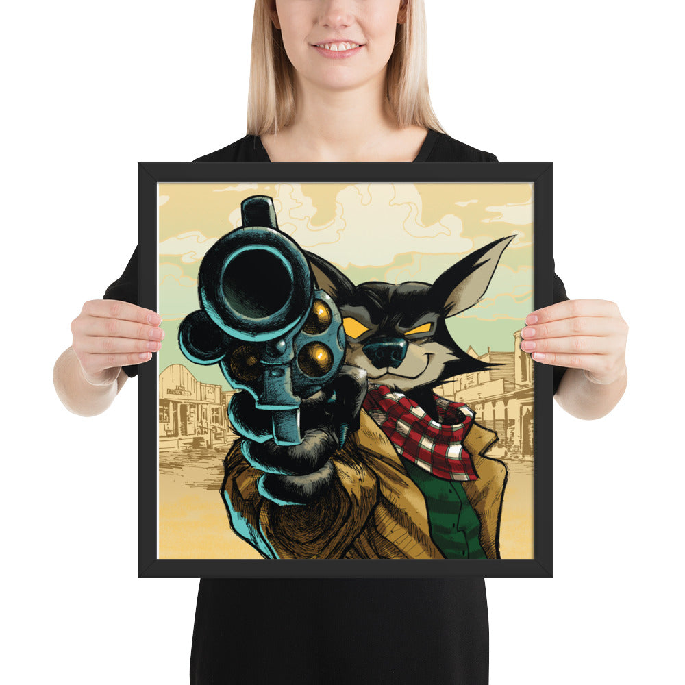 Framed Poster - Gunslinger Jack label v2