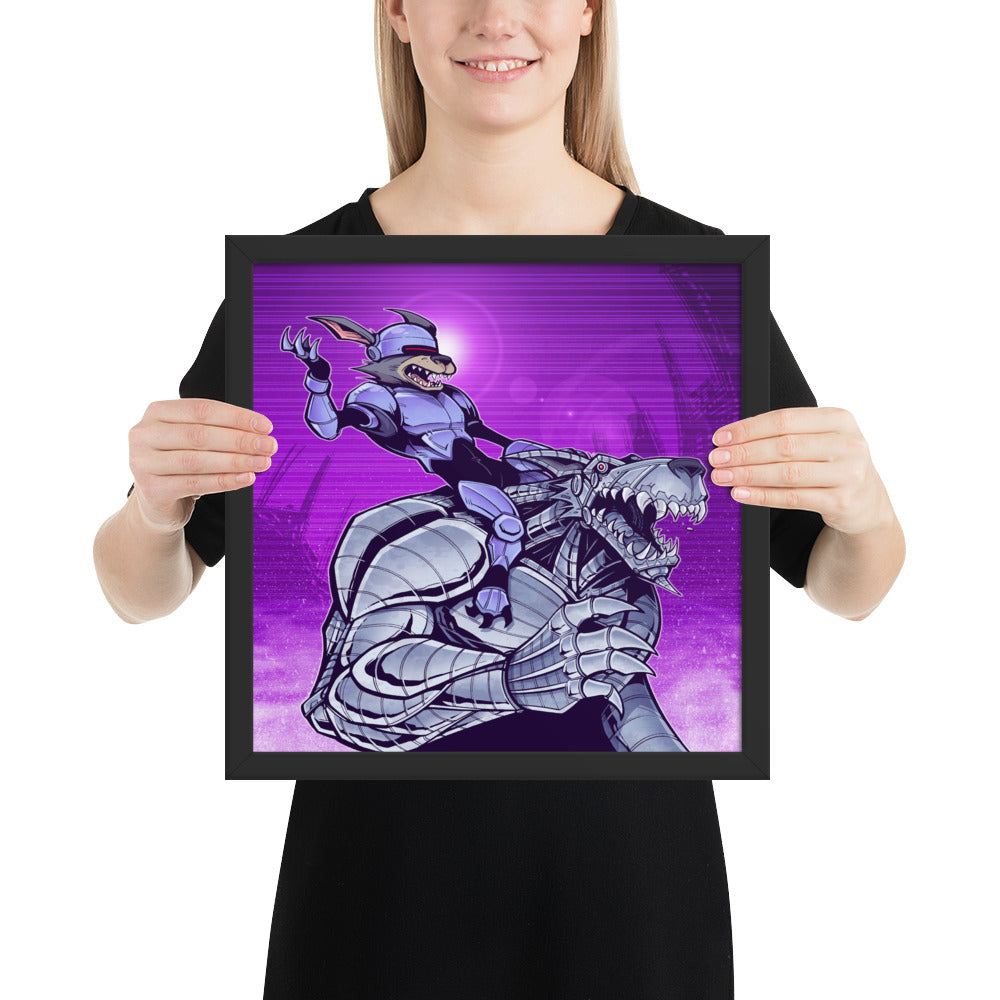 Framed Poster - Mini Cyborg Jack Label v1