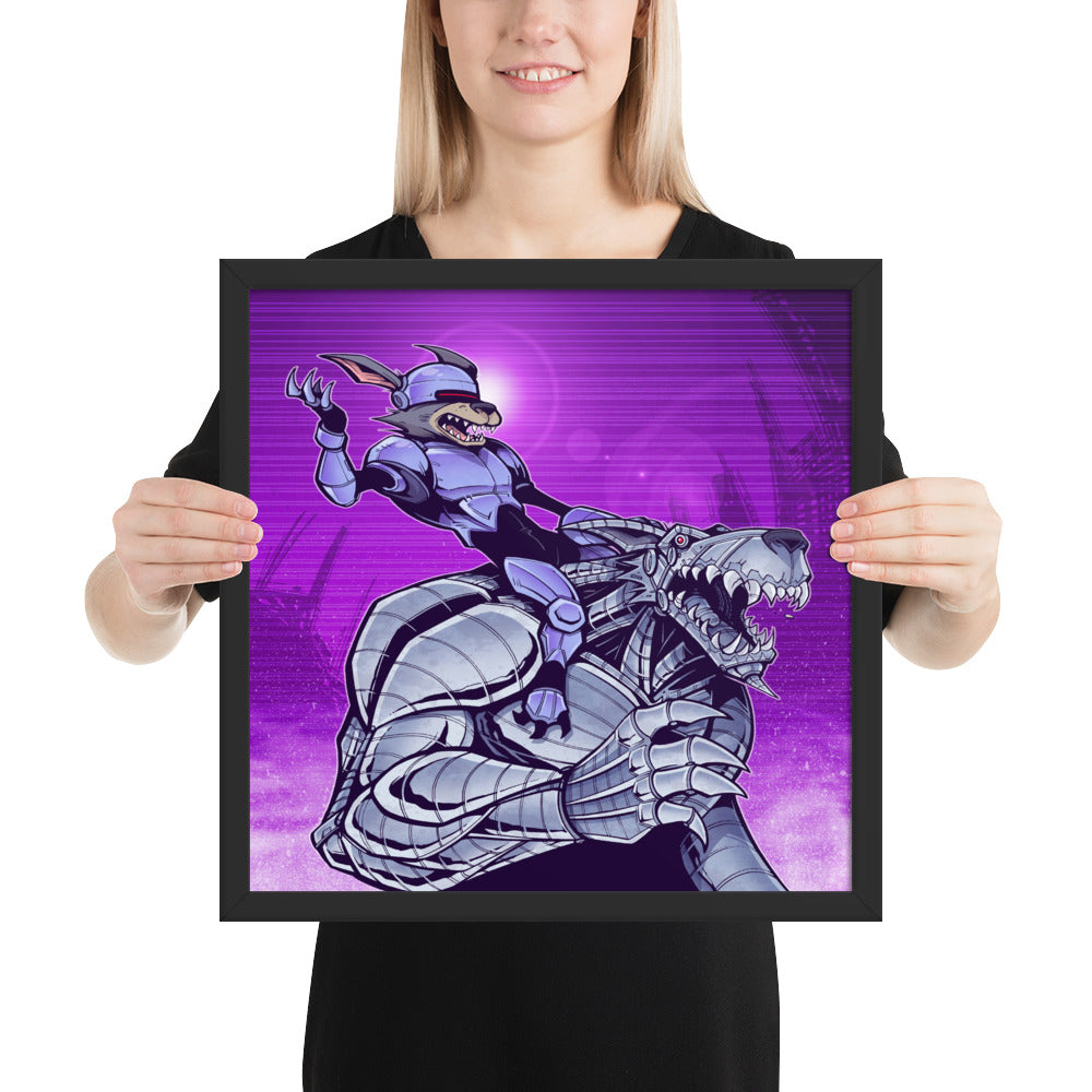 Framed Poster - Mini Cyborg Jack Label v1