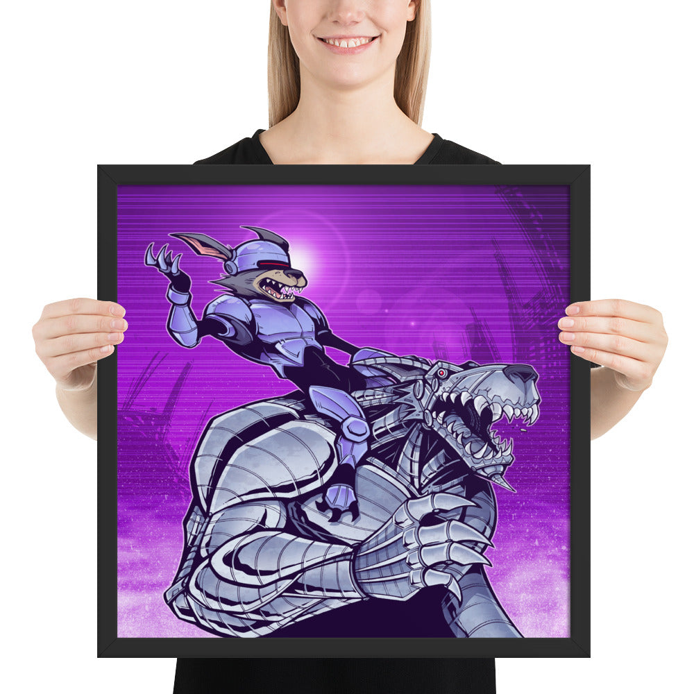 Framed Poster - Mini Cyborg Jack Label v1