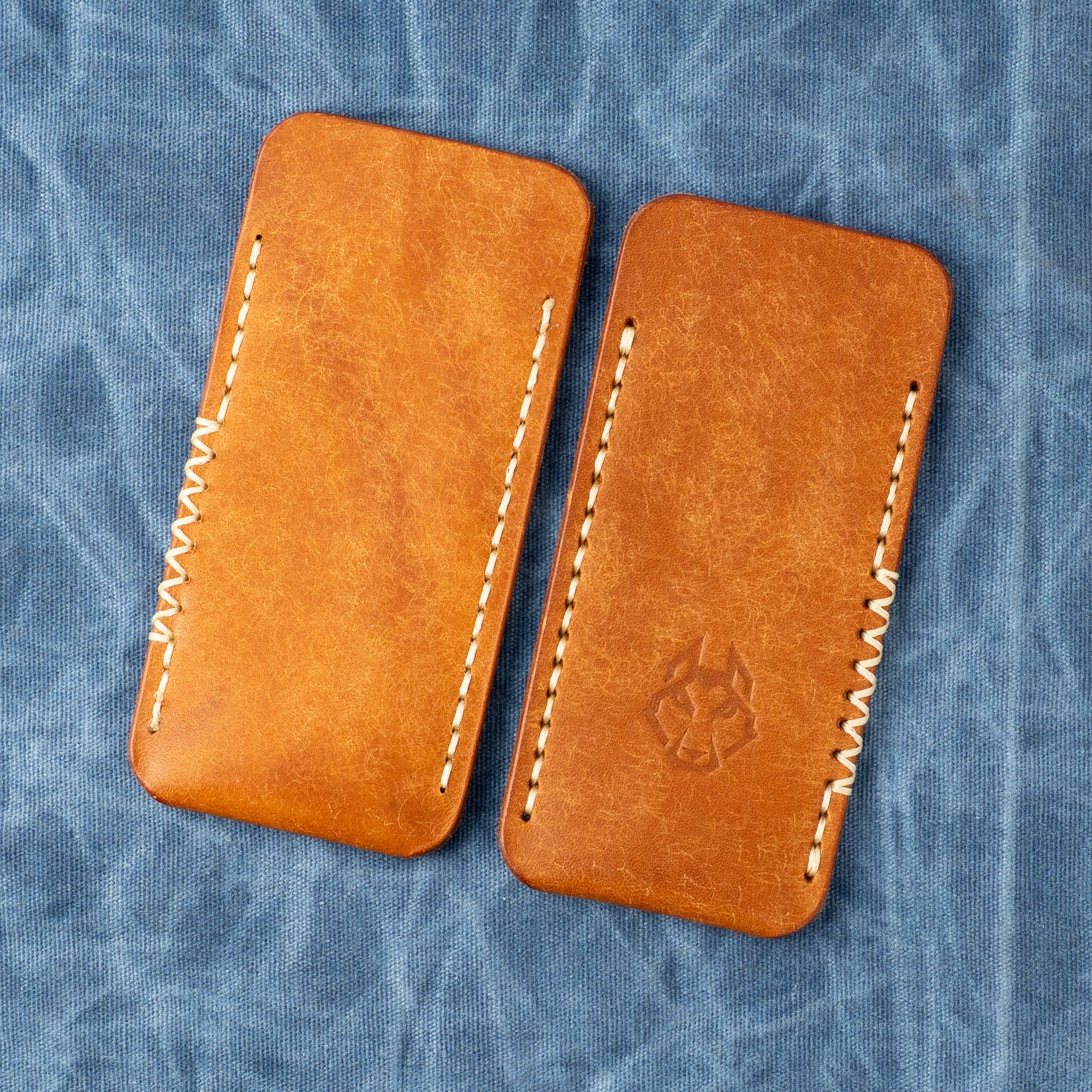 Northwoods Leatherworks Slip - Cognac Pueblo Cream Thread