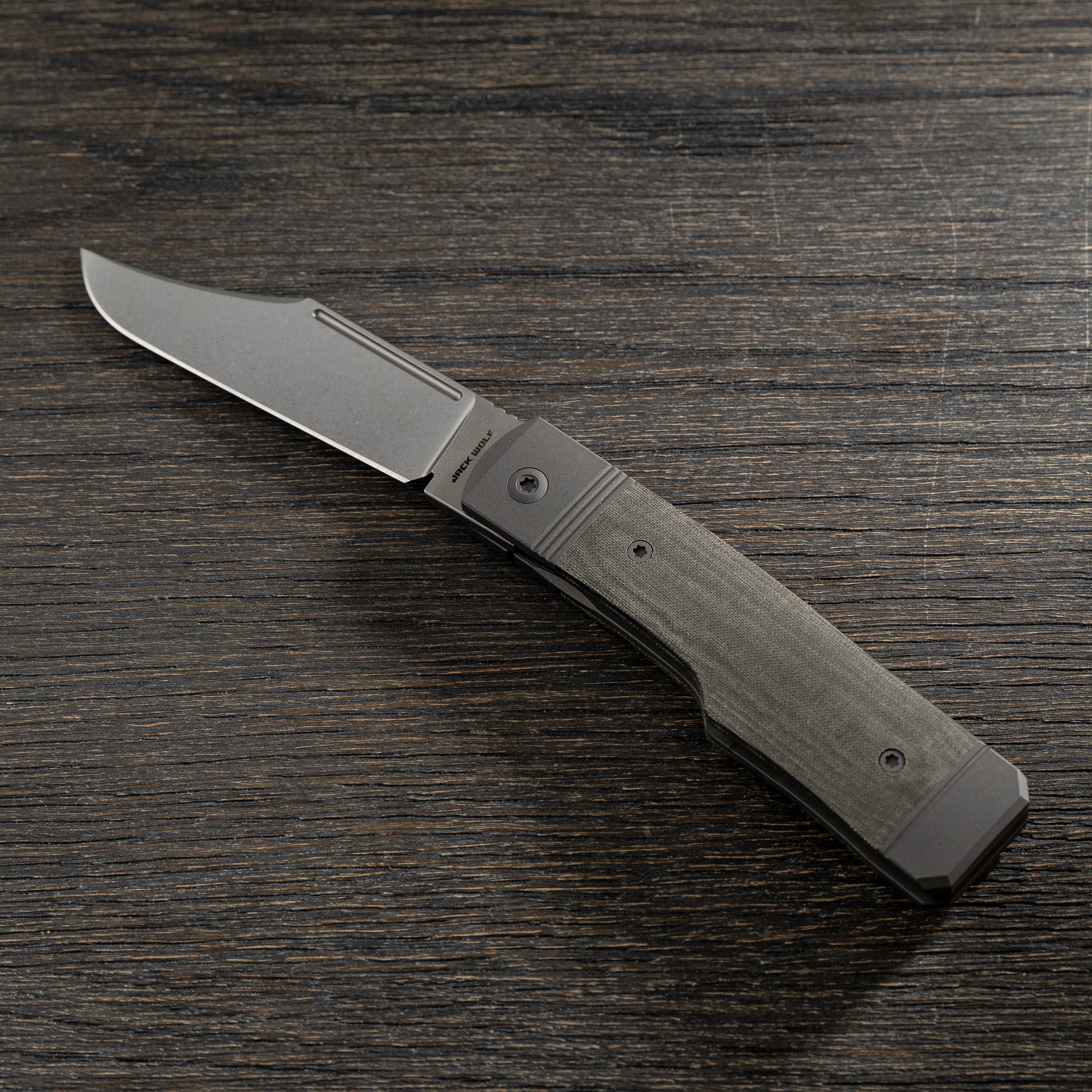 Gunslinger Jack - Green Linen Micarta Stonewash