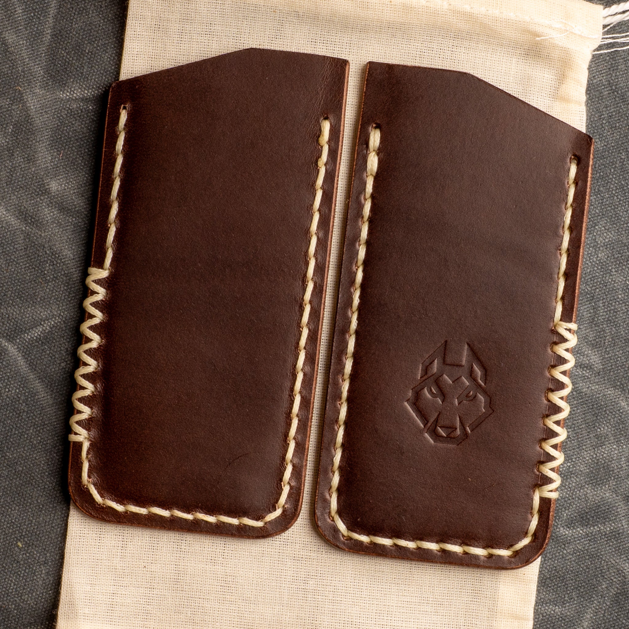 Northwoods Leatherworks Slip - Chocolate Buttero Cream Thread